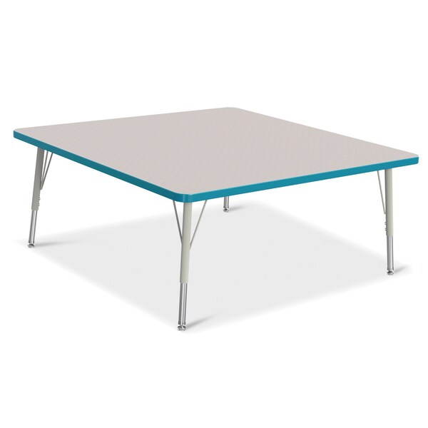 Jonti-Craft Berries Square Activity Table, 48 in. x 48 in., E-height, Freckled Gray/Teal/Gray 6418JCE005 - main